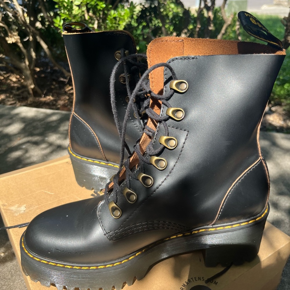 Dr. Martens Black Combat Boots with Chunky Sole